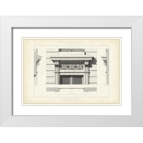 Motifs Historiques V White Modern Wood Framed Art Print with Double Matting by Unknown