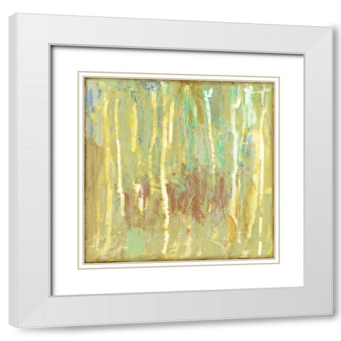 Lime Fusion I White Modern Wood Framed Art Print with Double Matting by Goldberger, Jennifer