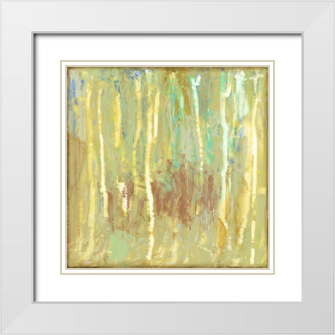 Lime Fusion I White Modern Wood Framed Art Print with Double Matting by Goldberger, Jennifer