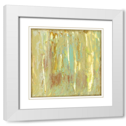 Lime Fusion II White Modern Wood Framed Art Print with Double Matting by Goldberger, Jennifer