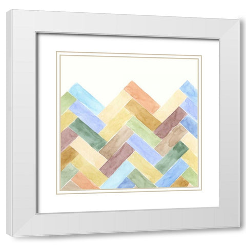 Geometric III White Modern Wood Framed Art Print with Double Matting by Zarris, Chariklia