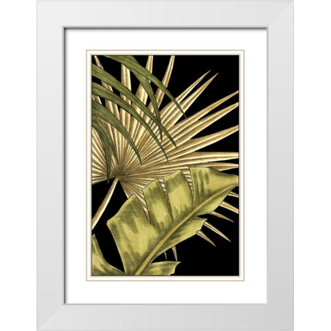 Rustic Tropical Leaves II White Modern Wood Framed Art Print with Double Matting by Harper, Ethan