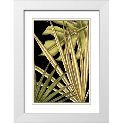 Rustic Tropical Leaves IV White Modern Wood Framed Art Print with Double Matting by Harper, Ethan