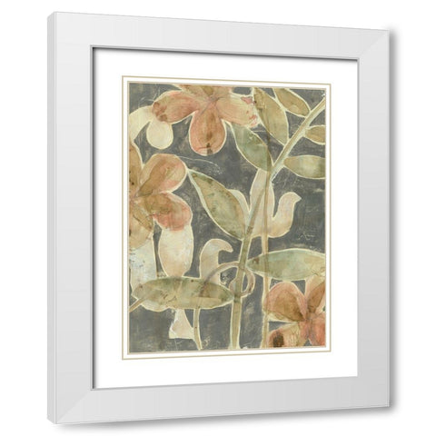 Rainforest Fresco I White Modern Wood Framed Art Print with Double Matting by Goldberger, Jennifer