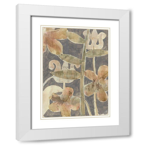 Rainforest Fresco II White Modern Wood Framed Art Print with Double Matting by Goldberger, Jennifer