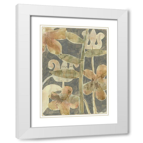 Rainforest Fresco II White Modern Wood Framed Art Print with Double Matting by Goldberger, Jennifer