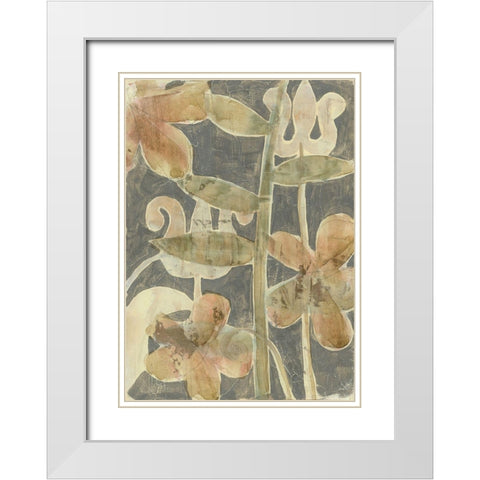 Rainforest Fresco II White Modern Wood Framed Art Print with Double Matting by Goldberger, Jennifer