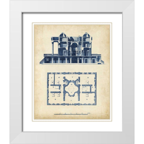 Architectural Blueprint III White Modern Wood Framed Art Print with Double Matting by Andrew Cook George