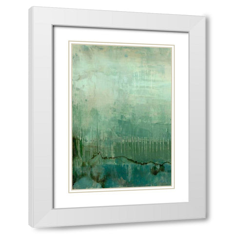 Emerald Sky I White Modern Wood Framed Art Print with Double Matting by Goldberger, Jennifer