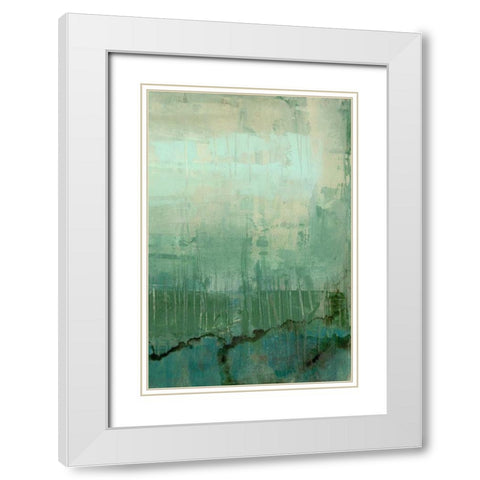 Emerald Sky II White Modern Wood Framed Art Print with Double Matting by Goldberger, Jennifer