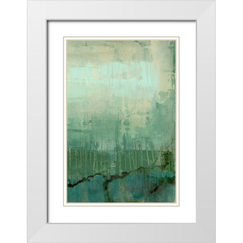 Emerald Sky II White Modern Wood Framed Art Print with Double Matting by Goldberger, Jennifer