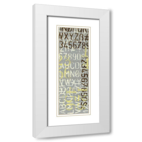 Numbered Letters I White Modern Wood Framed Art Print with Double Matting by Goldberger, Jennifer