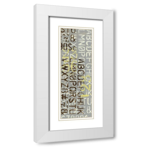 Numbered Letters II White Modern Wood Framed Art Print with Double Matting by Goldberger, Jennifer