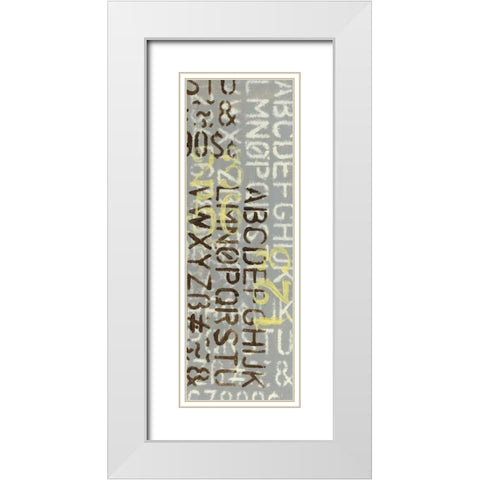 Numbered Letters II White Modern Wood Framed Art Print with Double Matting by Goldberger, Jennifer