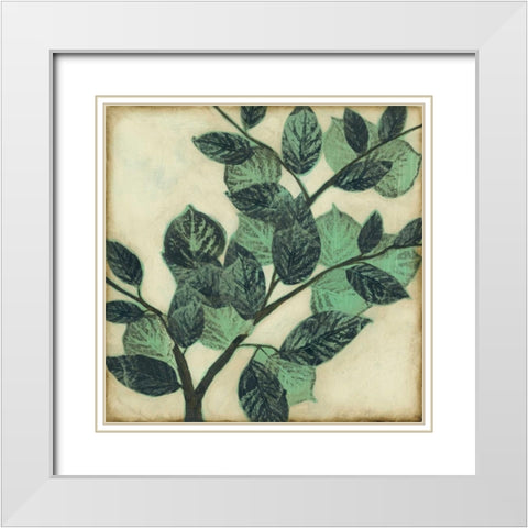 Graphic Leaves I White Modern Wood Framed Art Print with Double Matting by Goldberger, Jennifer