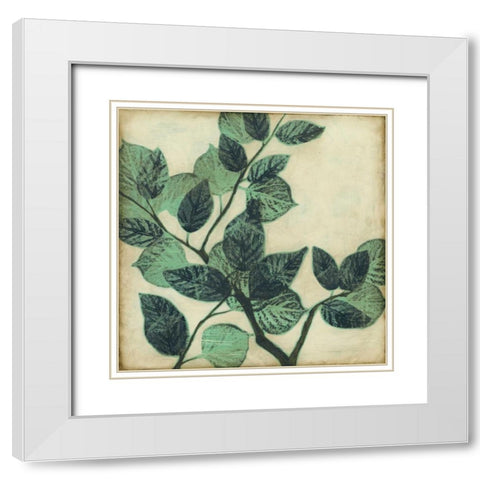 Graphic Leaves II White Modern Wood Framed Art Print with Double Matting by Goldberger, Jennifer