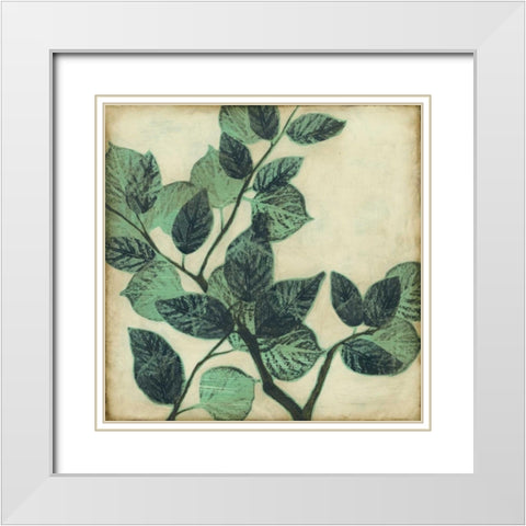 Graphic Leaves II White Modern Wood Framed Art Print with Double Matting by Goldberger, Jennifer