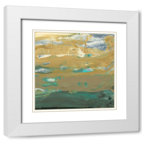 Green Waters Edge IV White Modern Wood Framed Art Print with Double Matting by Ludwig, Alicia