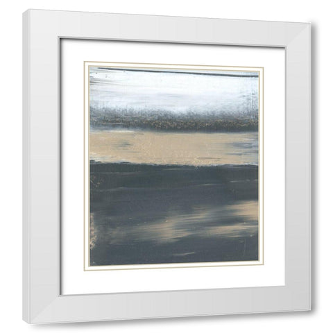 Glide I White Modern Wood Framed Art Print with Double Matting by Gordon, Sharon