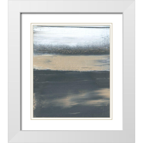 Glide I White Modern Wood Framed Art Print with Double Matting by Gordon, Sharon