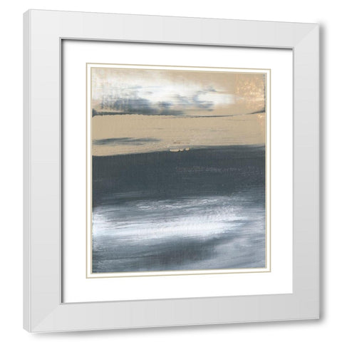 Glide II White Modern Wood Framed Art Print with Double Matting by Gordon, Sharon