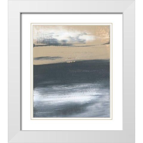 Glide II White Modern Wood Framed Art Print with Double Matting by Gordon, Sharon