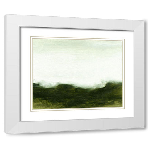 Verdant I White Modern Wood Framed Art Print with Double Matting by Gordon, Sharon