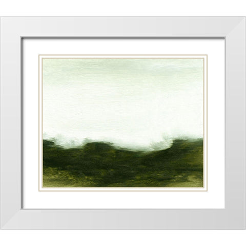 Verdant I White Modern Wood Framed Art Print with Double Matting by Gordon, Sharon