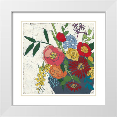 Brilliant Blossoms I White Modern Wood Framed Art Print with Double Matting by Zarris, Chariklia