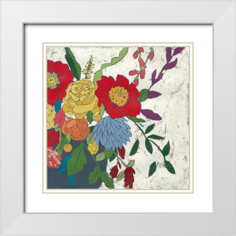 Brilliant Blossoms II White Modern Wood Framed Art Print with Double Matting by Zarris, Chariklia