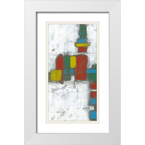 Building Blocks I White Modern Wood Framed Art Print with Double Matting by Goldberger, Jennifer