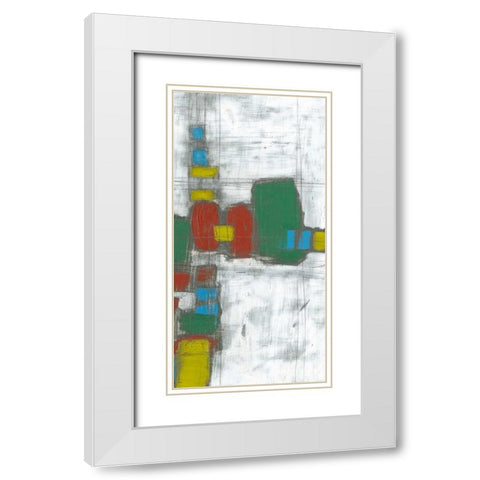 Building Blocks II White Modern Wood Framed Art Print with Double Matting by Goldberger, Jennifer