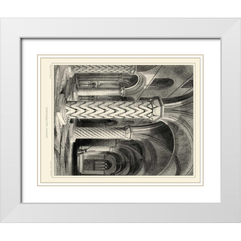 Gothic Detail I White Modern Wood Framed Art Print with Double Matting by Billings, R. W.