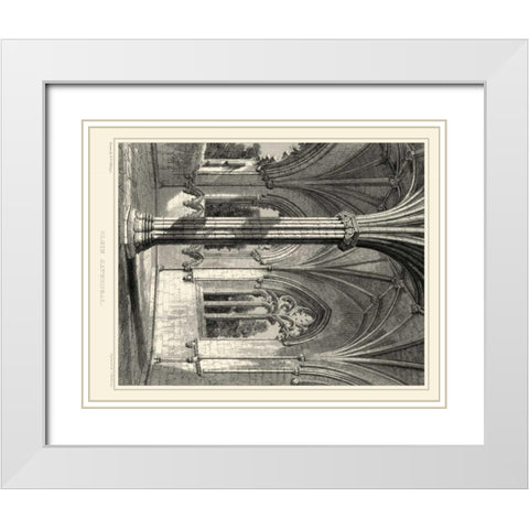 Gothic Detail III White Modern Wood Framed Art Print with Double Matting by Billings, R. W.