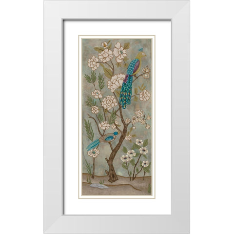 Gardenia Chinoiserie II White Modern Wood Framed Art Print with Double Matting by Zarris, Chariklia