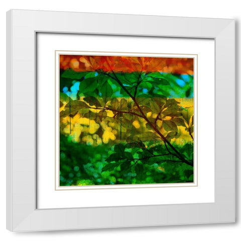 Abstract Leaf Study I White Modern Wood Framed Art Print with Double Matting by Jasper, Sisa