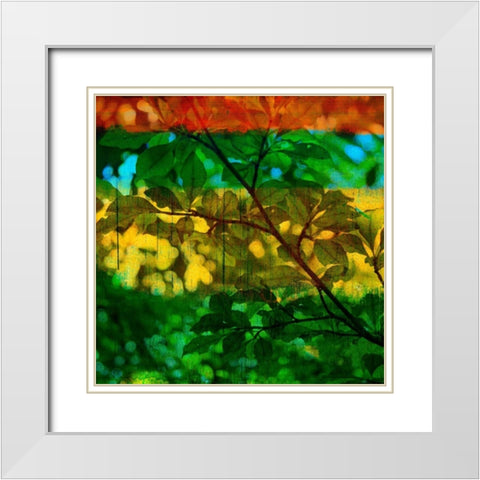Abstract Leaf Study I White Modern Wood Framed Art Print with Double Matting by Jasper, Sisa
