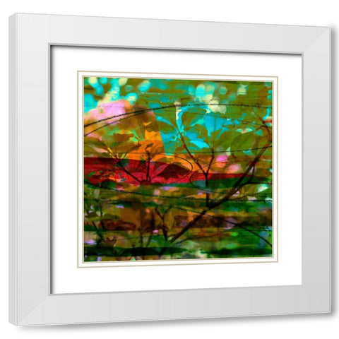 Abstract Leaf Study III White Modern Wood Framed Art Print with Double Matting by Jasper, Sisa