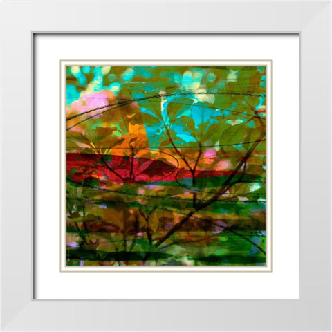 Abstract Leaf Study III White Modern Wood Framed Art Print with Double Matting by Jasper, Sisa