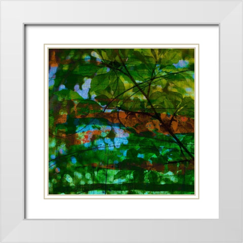 Abstract Leaf Study IV White Modern Wood Framed Art Print with Double Matting by Jasper, Sisa