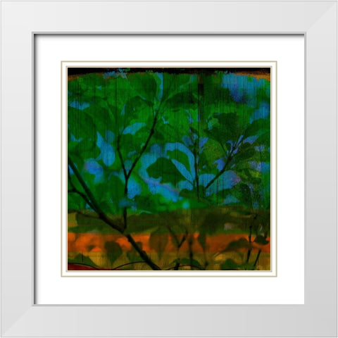 Abstract Leaf Study V White Modern Wood Framed Art Print with Double Matting by Jasper, Sisa