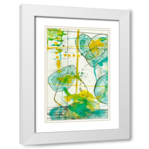 Splish Splash I White Modern Wood Framed Art Print with Double Matting by Goldberger, Jennifer