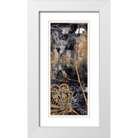 Gilded Fleur I White Modern Wood Framed Art Print with Double Matting by Goldberger, Jennifer