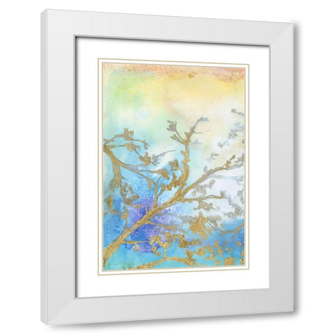 Gilt Branches I White Modern Wood Framed Art Print with Double Matting by Goldberger, Jennifer