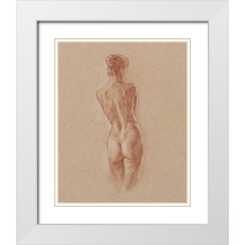 Standing Figure Study II White Modern Wood Framed Art Print with Double Matting by Harper, Ethan