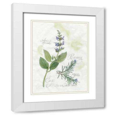 Rosemary and Sage White Modern Wood Framed Art Print with Double Matting by Della-Piana, Elissa
