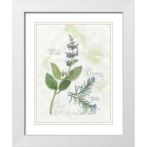 Rosemary and Sage White Modern Wood Framed Art Print with Double Matting by Della-Piana, Elissa