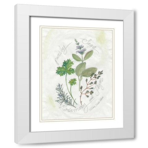 Parsley and Sage White Modern Wood Framed Art Print with Double Matting by Della-Piana, Elissa