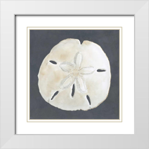 Shell on Slate II White Modern Wood Framed Art Print with Double Matting by Meagher, Megan