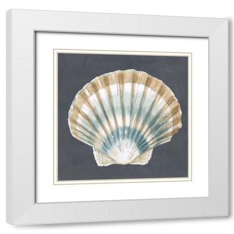 Shell on Slate III White Modern Wood Framed Art Print with Double Matting by Meagher, Megan